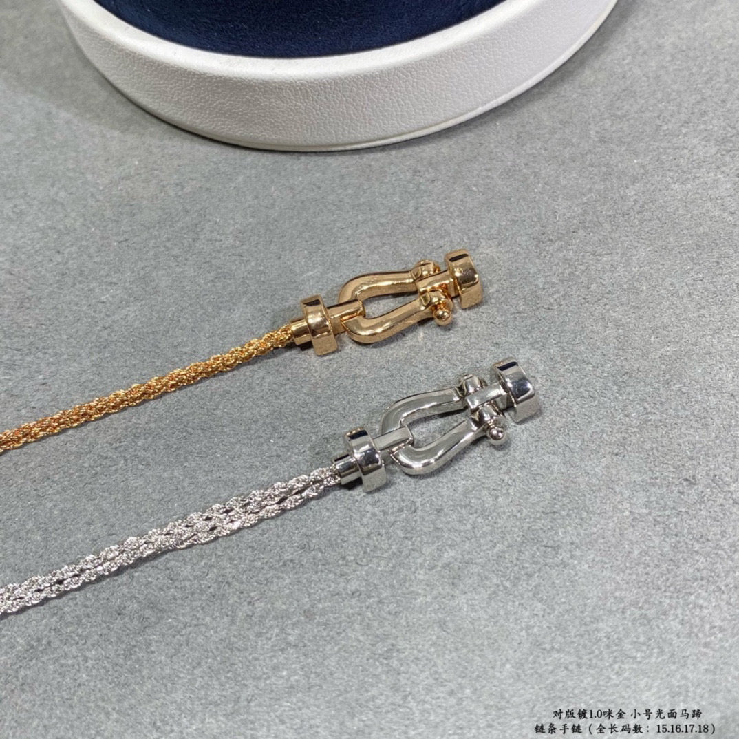[Cadisa]FORCE SMALL HORSESHOE  DIAMOND CHAIN ROPE BRACELET