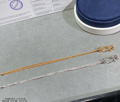 [Cadisa]FORCE SMALL HORSESHOE  DIAMOND CHAIN ROPE BRACELET
