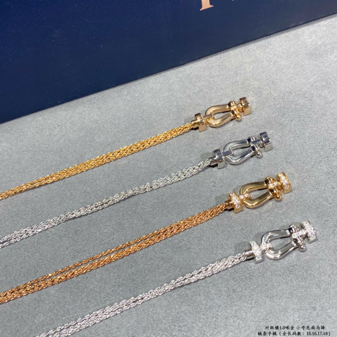 [Cadisa]FORCE SMALL HORSESHOE  DIAMOND CHAIN ROPE BRACELET