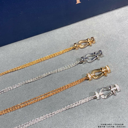 [Cadisa]FORCE SMALL HORSESHOE  DIAMOND CHAIN ROPE BRACELET