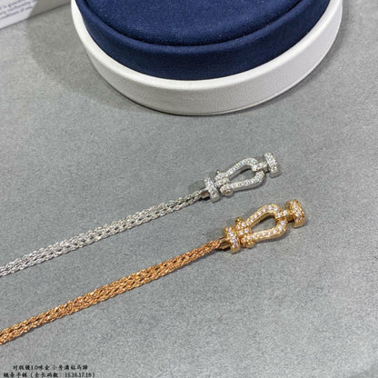 [Cadisa]FORCE SMALL HORSESHOE  DIAMOND CHAIN ROPE BRACELET