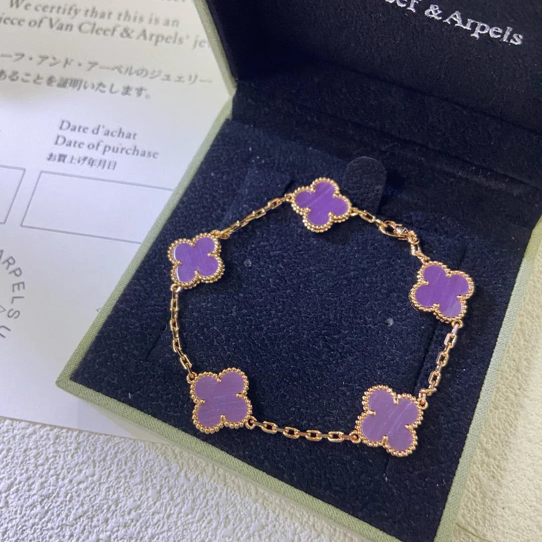 [Cadisa] CLOVER 5 MOTIF VIOLET BRACELET COLLECTION