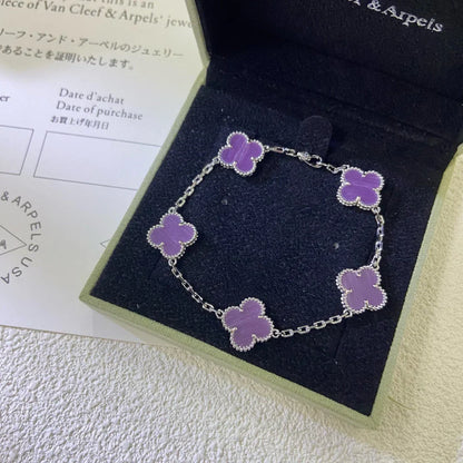 [Cadisa] CLOVER 5 MOTIF VIOLET BRACELET COLLECTION