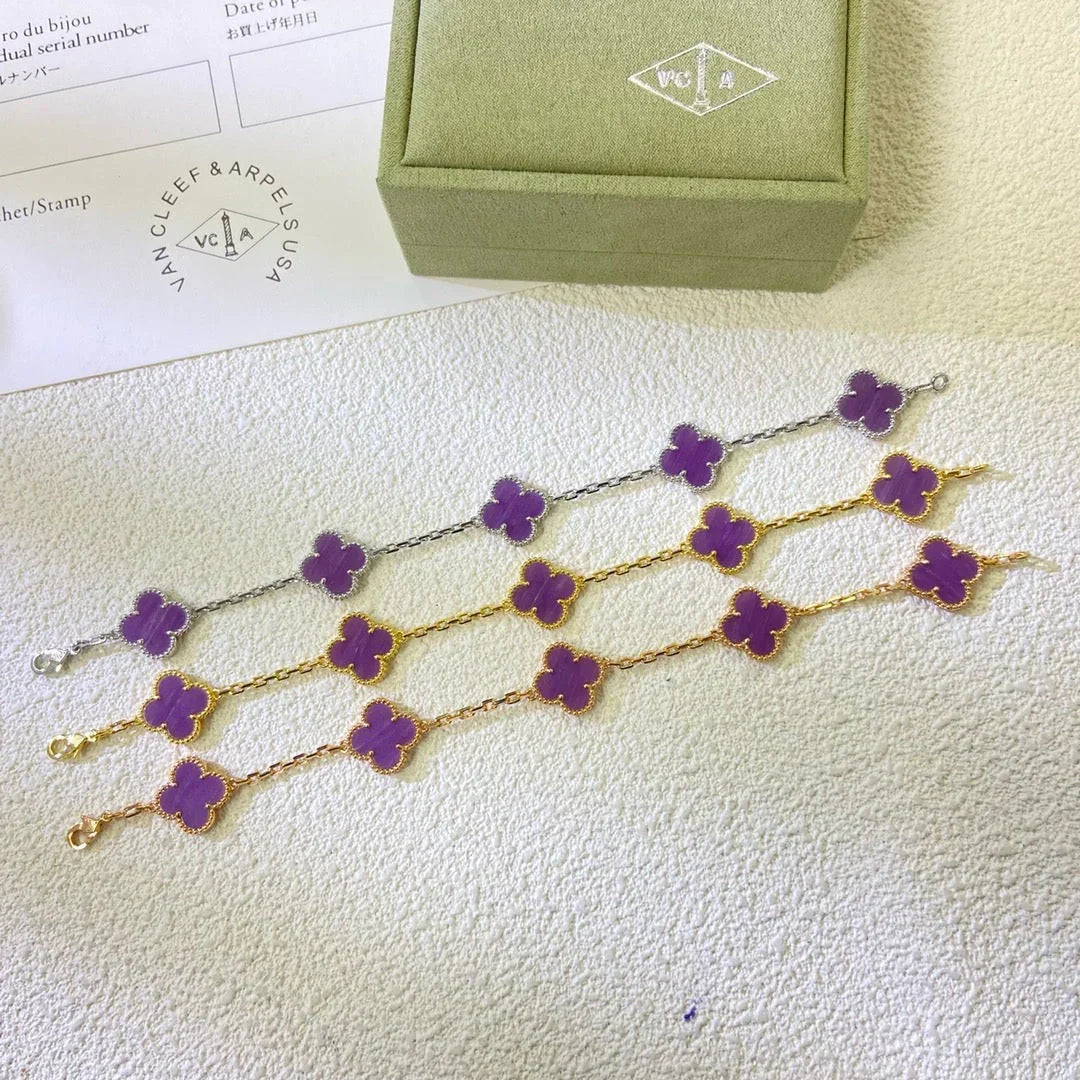 [Cadisa] CLOVER 5 MOTIF VIOLET BRACELET COLLECTION