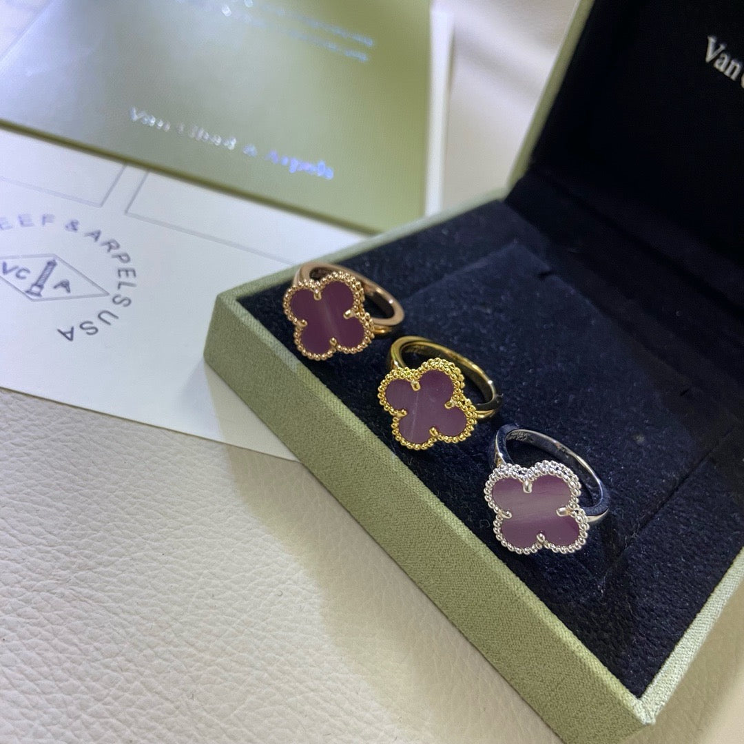 [Cadisa]CLOVER  PURPLE VIOLET RING