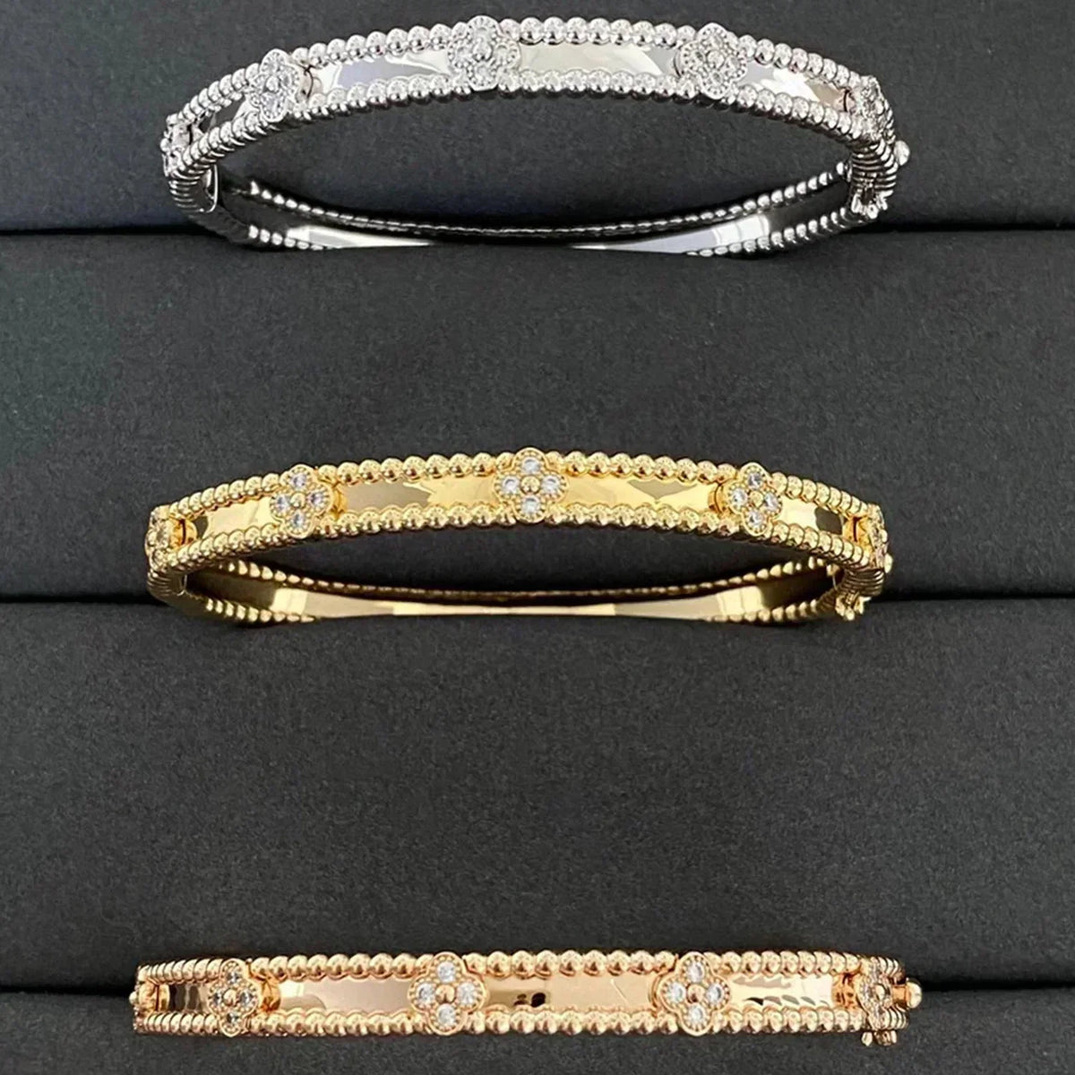 [Cadisa]CLOVER BRACELET 4MM DIAMONDS