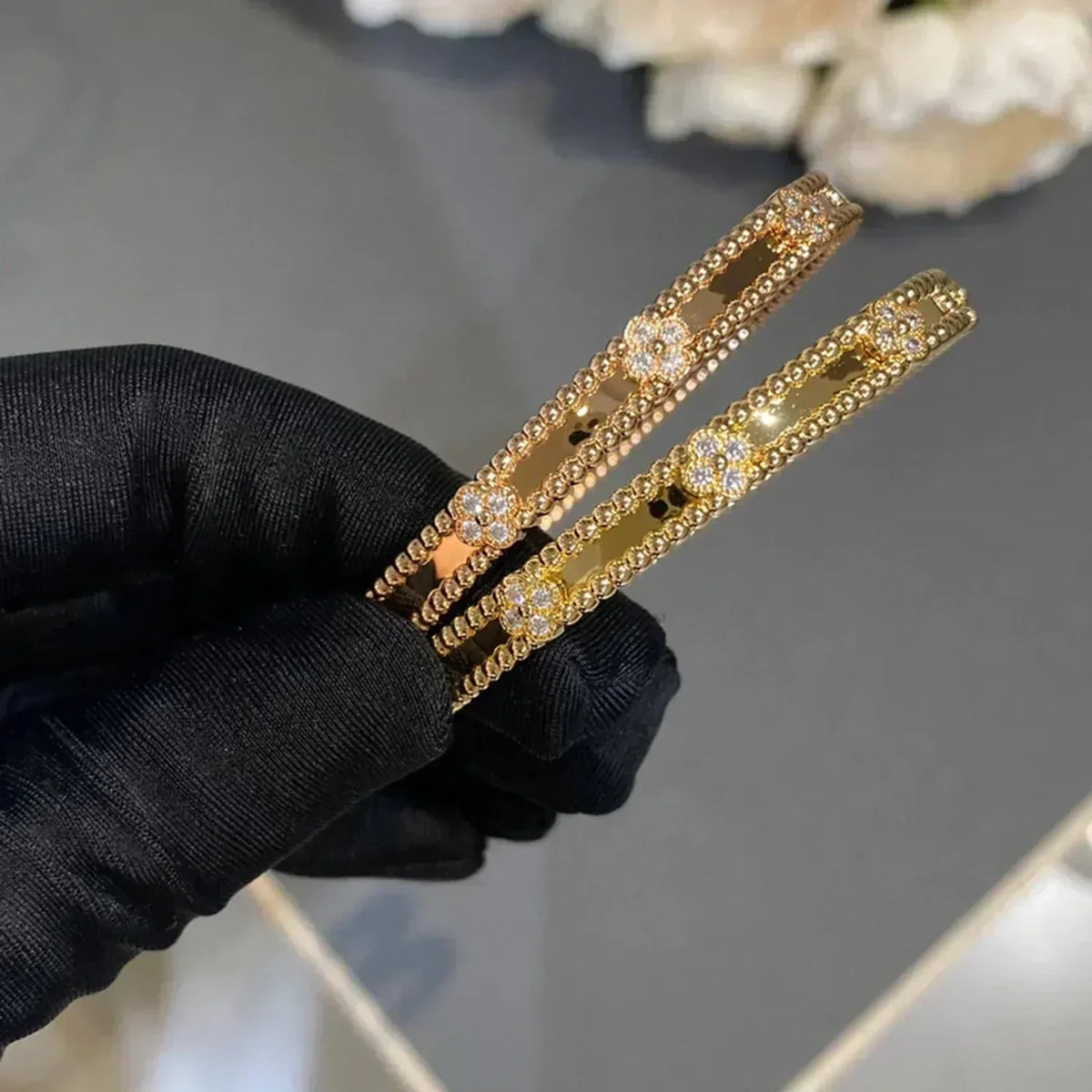 [Cadisa]CLOVER BRACELET 4MM DIAMONDS