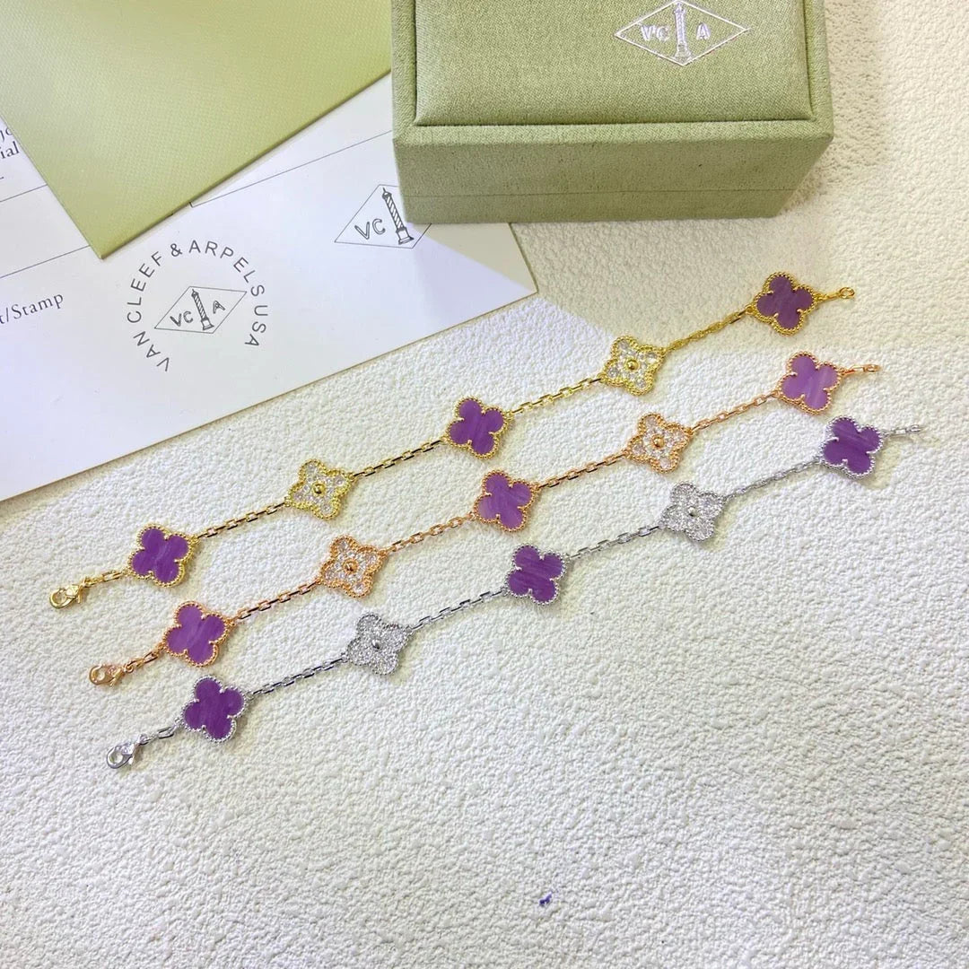[Cadisa] CLOVER 5 MOTIF VIOLET BRACELET COLLECTION