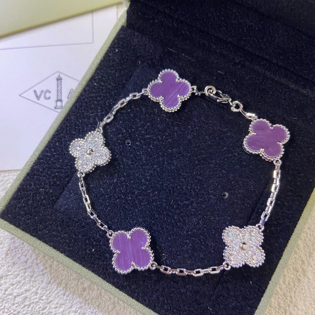[Cadisa] CLOVER 5 MOTIF VIOLET BRACELET COLLECTION