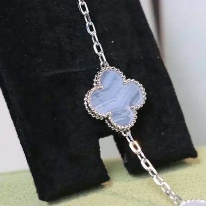 [Cadisa] CLOVER 5 MOTIF PURPLE CHALCEDONY BRACELET COLLECTION