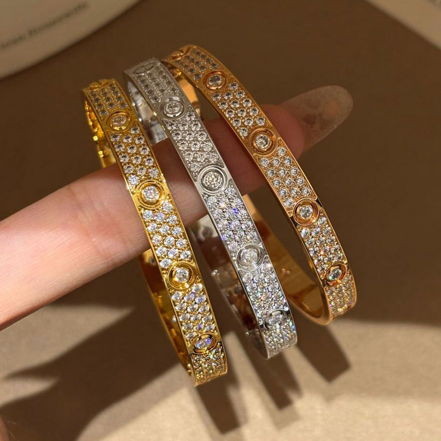 [Cadisa] LOVE BRACELET 6.1MM DIAMOND-PAVED 10 BIG DIAMONDS