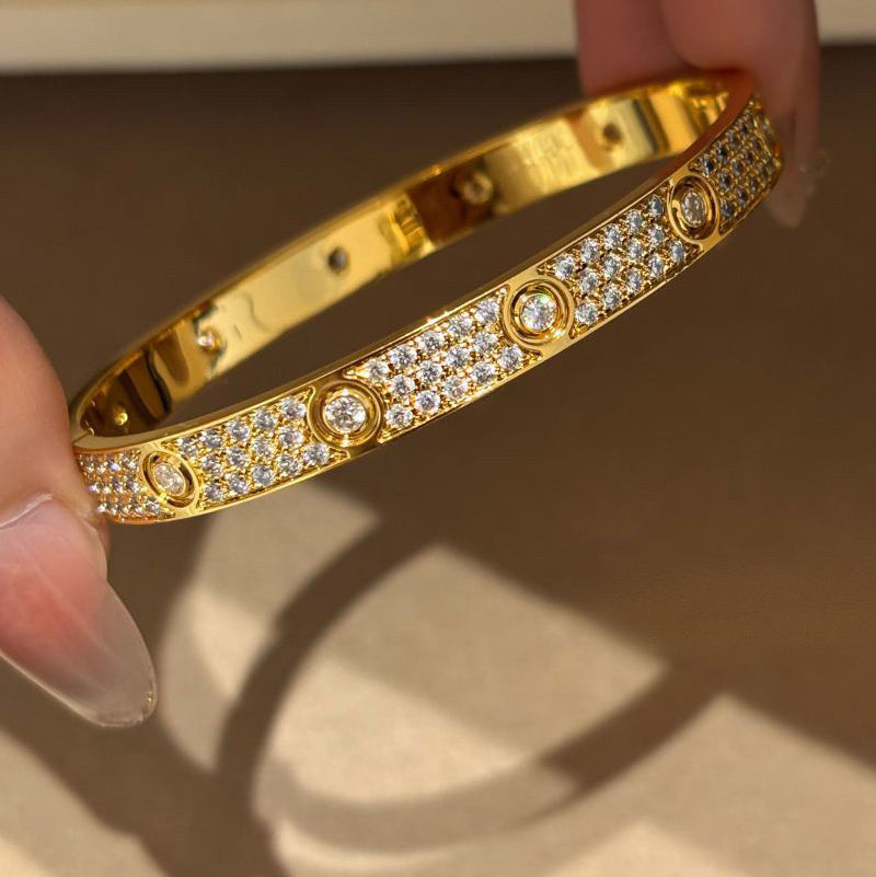 [Cadisa] LOVE BRACELET 6.1MM DIAMOND-PAVED 10 BIG DIAMONDS