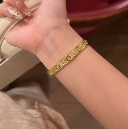 [Cadisa] LOVE BRACELET 6.1MM DIAMOND-PAVED 10 BIG DIAMONDS