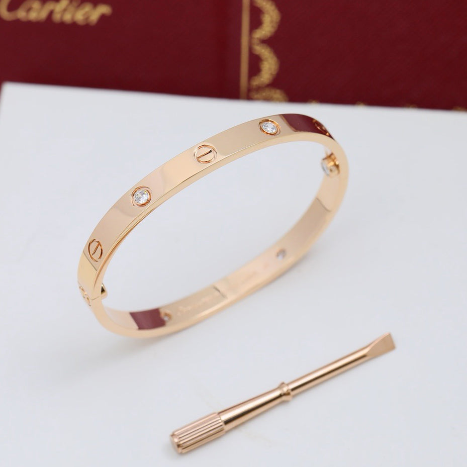 [Cadisa] LOVE BRACELET 6.1MM 4 DIAMONDS