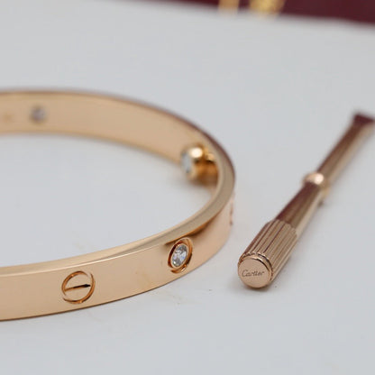 [Cadisa] LOVE BRACELET 6.1MM 4 DIAMONDS