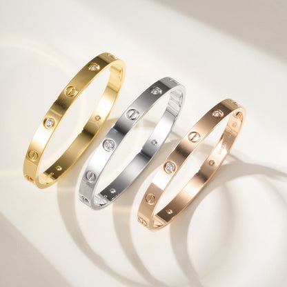 [Cadisa] LOVE BRACELET 6.1MM 4 DIAMONDS