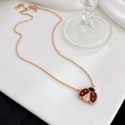 [Cadisa]LUCKY  CARNELIANS LADYBUG NECKLACE