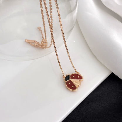 [Cadisa]LUCKY  CARNELIANS LADYBUG NECKLACE