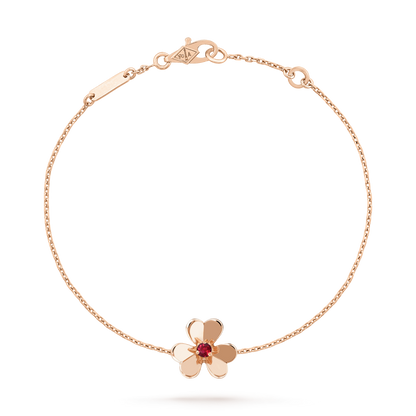 [Cadisa]FRIVOLE GOLD FLOWER PINK MALACHITE BRACELET