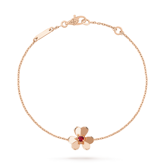 [Cadisa]FRIVOLE GOLD FLOWER PINK MALACHITE BRACELET