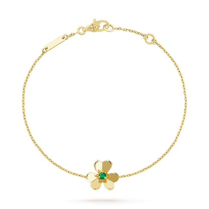[Cadisa]FRIVOLE GOLD FLOWER PINK MALACHITE BRACELET