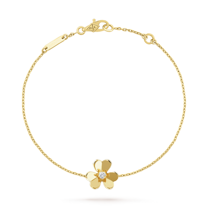 [Cadisa]FRIVOLE GOLD FLOWER PINK MALACHITE BRACELET