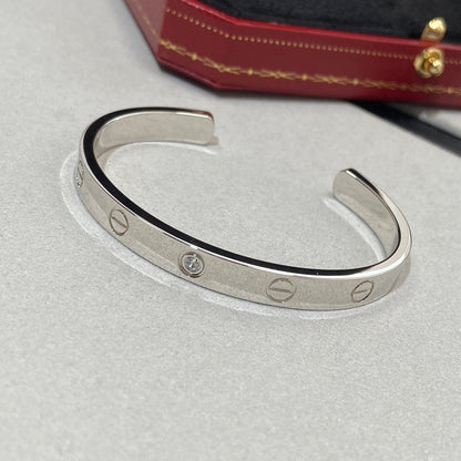 [Cadisa] LOVE BRACELET 6.1MM 1 DIAMOND OPEN CUFF
