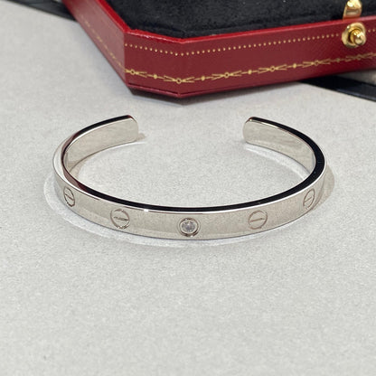 [Cadisa] LOVE BRACELET 6.1MM 1 DIAMOND OPEN CUFF