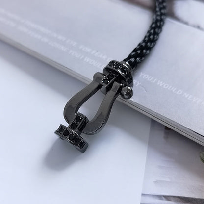 [Cadisa]FORCE LARGE SERIES HORSESHOE BLACK SAMURAI BRACELET