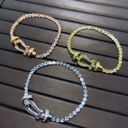 [Cadisa]FORCE  HORSESHOE  DIAMOND TENNIS BRACELET