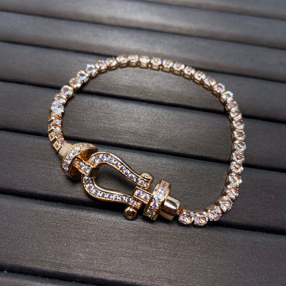 [Cadisa]FORCE  LARGE HORSESHOE FULL DIAMOND TENNIS BRACELET