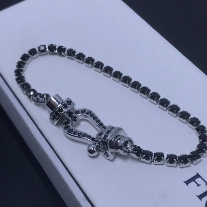 [Cadisa]FORCE  LARGE HORSESHOE FULL DIAMOND TENNIS BRACELET