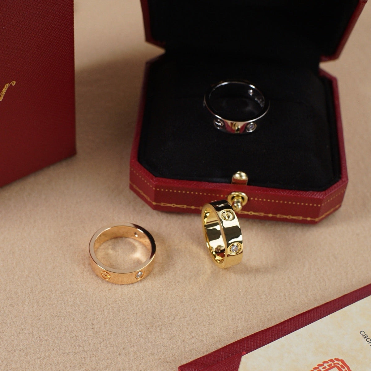 [Cadisa] LOVE 5.5MM 3 DIAMOND RING