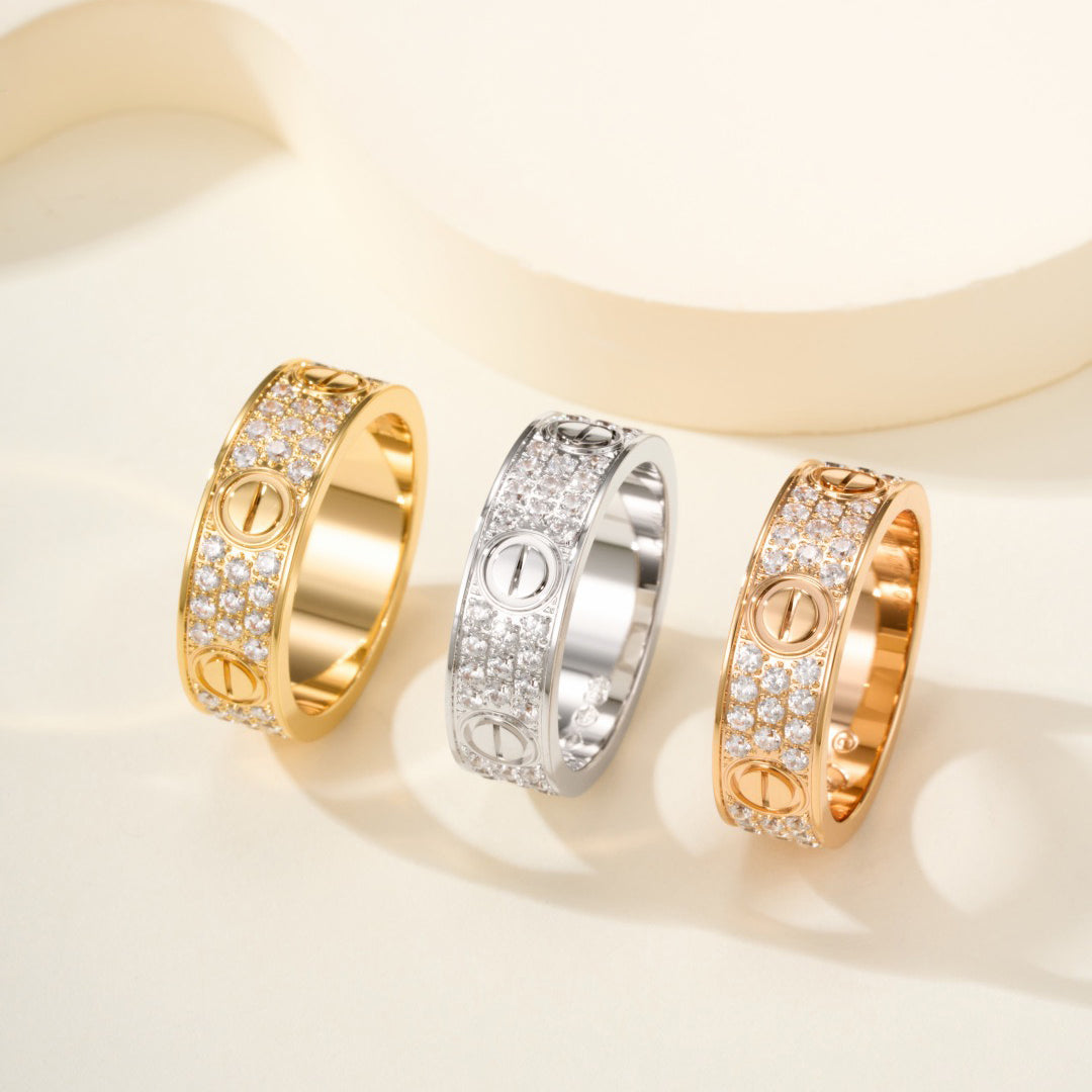 [Cadisa] LOVE RING 5.5MM DIAMONDS PAVED