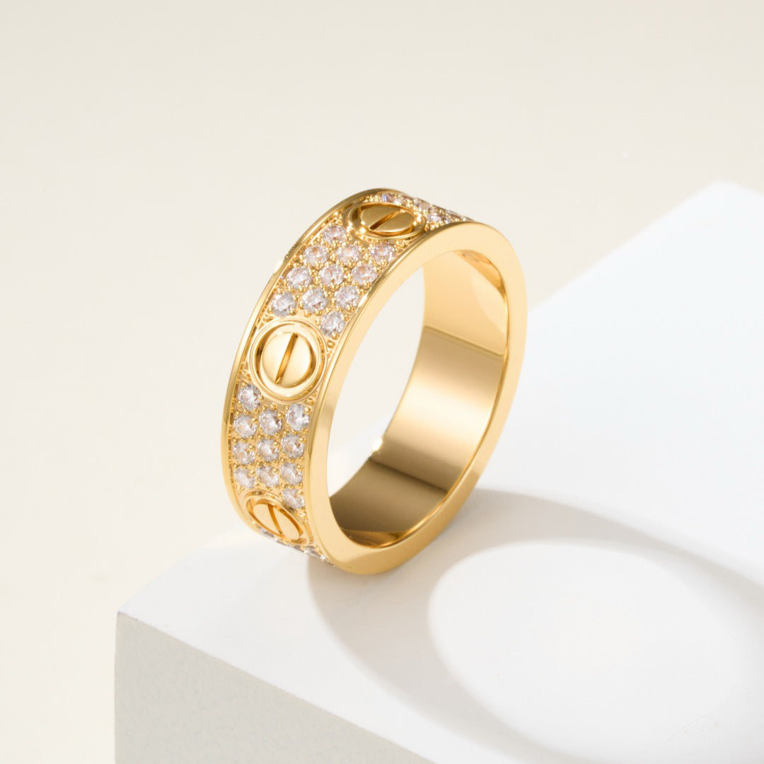 [Cadisa] LOVE RING 5.5MM DIAMONDS PAVED