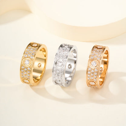 [Cadisa] LOVE 5.5MM FULL-PAVE 6-DIAMOND RING