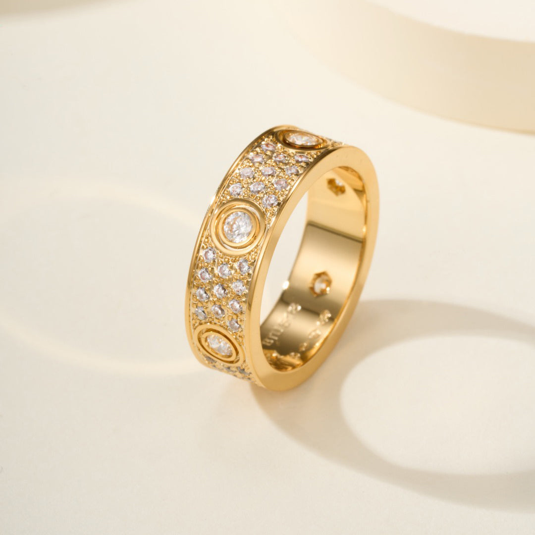 [Cadisa] LOVE 5.5MM FULL-PAVE 6-DIAMOND RING
