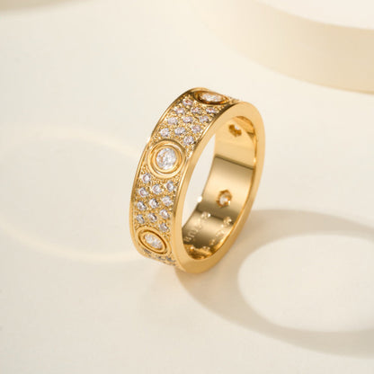 [Cadisa] LOVE 5.5MM FULL-PAVE 6-DIAMOND RING