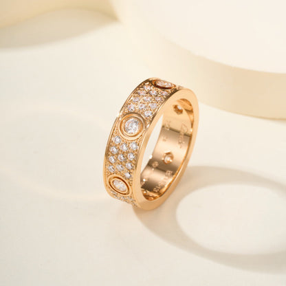 [Cadisa] LOVE 5.5MM FULL-PAVE 6-DIAMOND RING