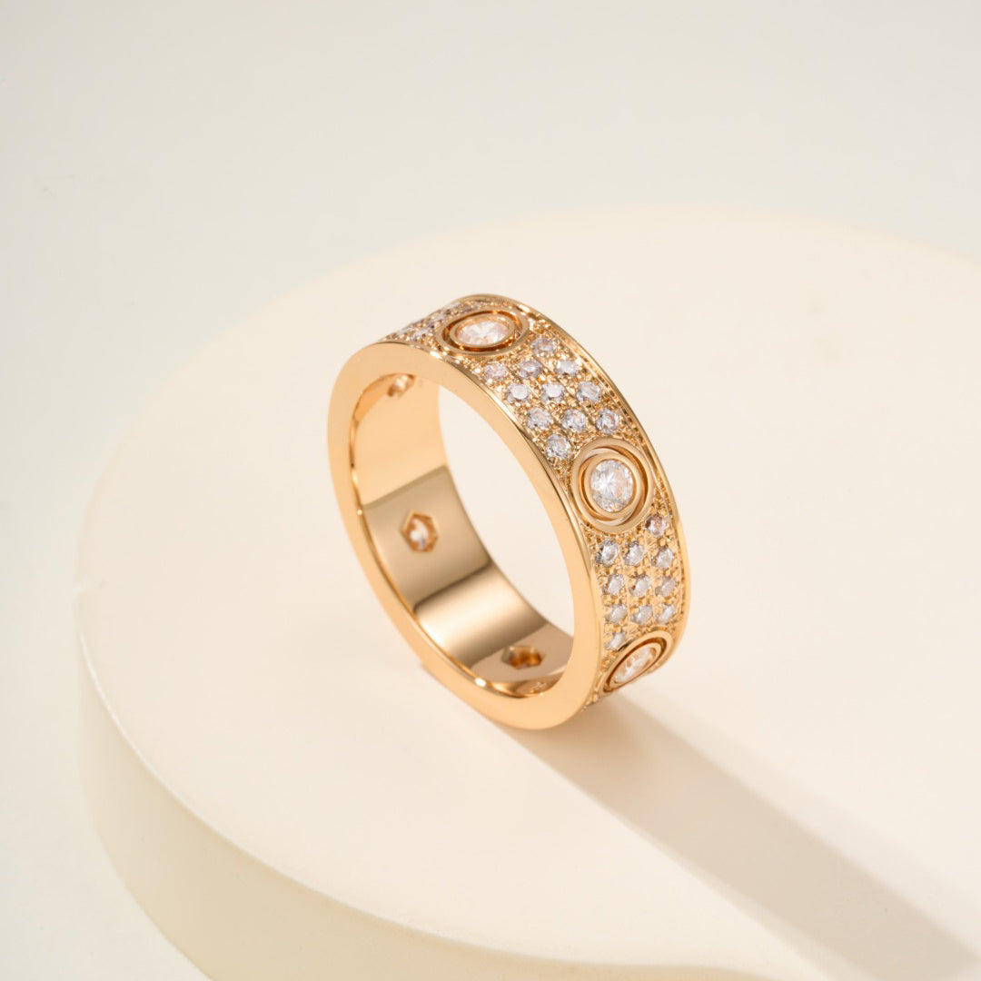 [Cadisa] LOVE 5.5MM FULL-PAVE 6-DIAMOND RING
