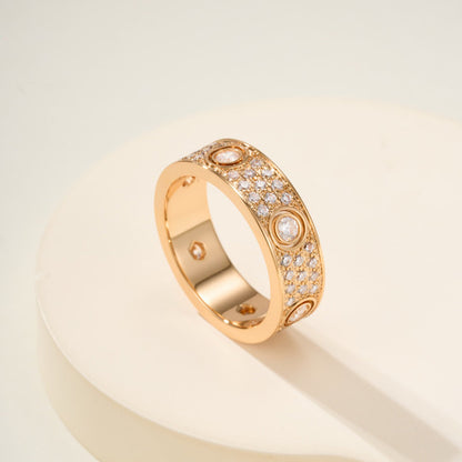 [Cadisa] LOVE 5.5MM FULL-PAVE 6-DIAMOND RING