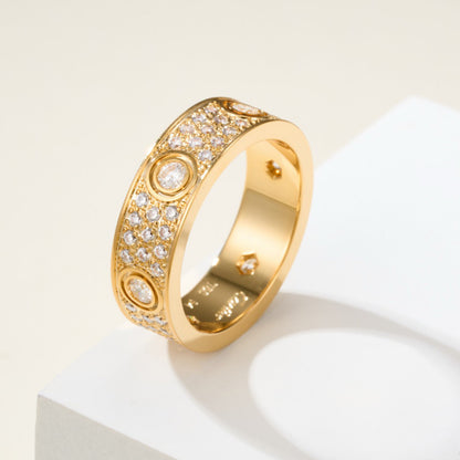 [Cadisa] LOVE 5.5MM FULL-PAVE 6-DIAMOND RING