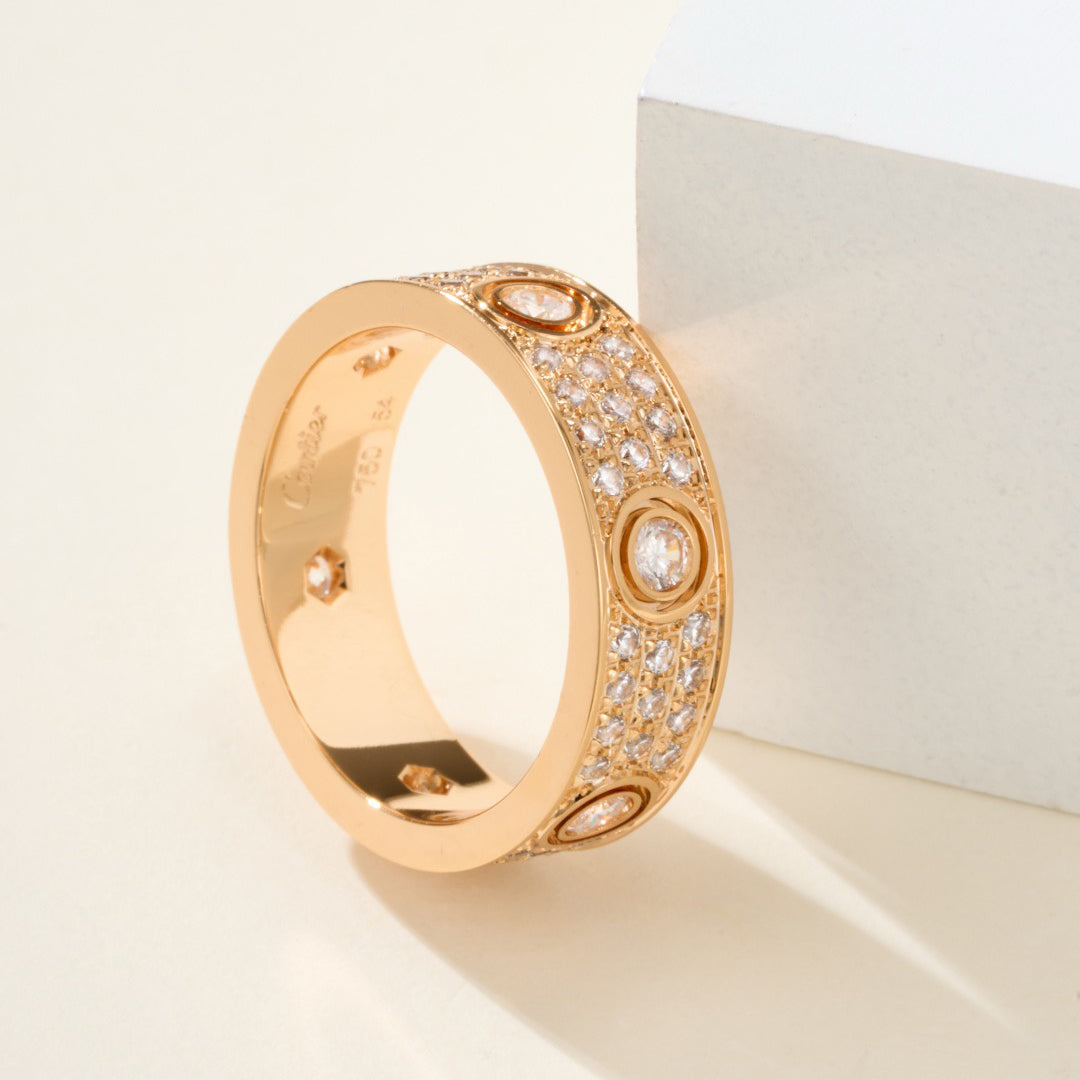 [Cadisa] LOVE 5.5MM FULL-PAVE 6-DIAMOND RING