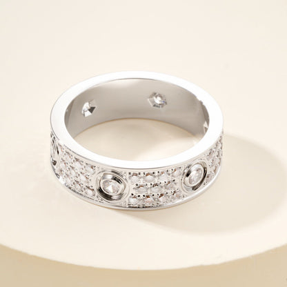 [Cadisa] LOVE 5.5MM FULL-PAVE 6-DIAMOND RING
