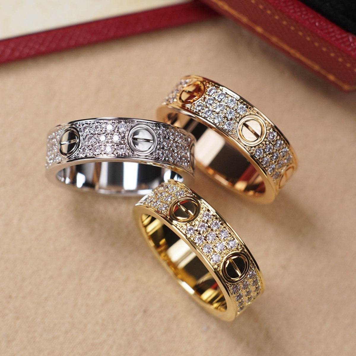 [Cadisa] LOVE RING 5.5MM DIAMONDS PAVED