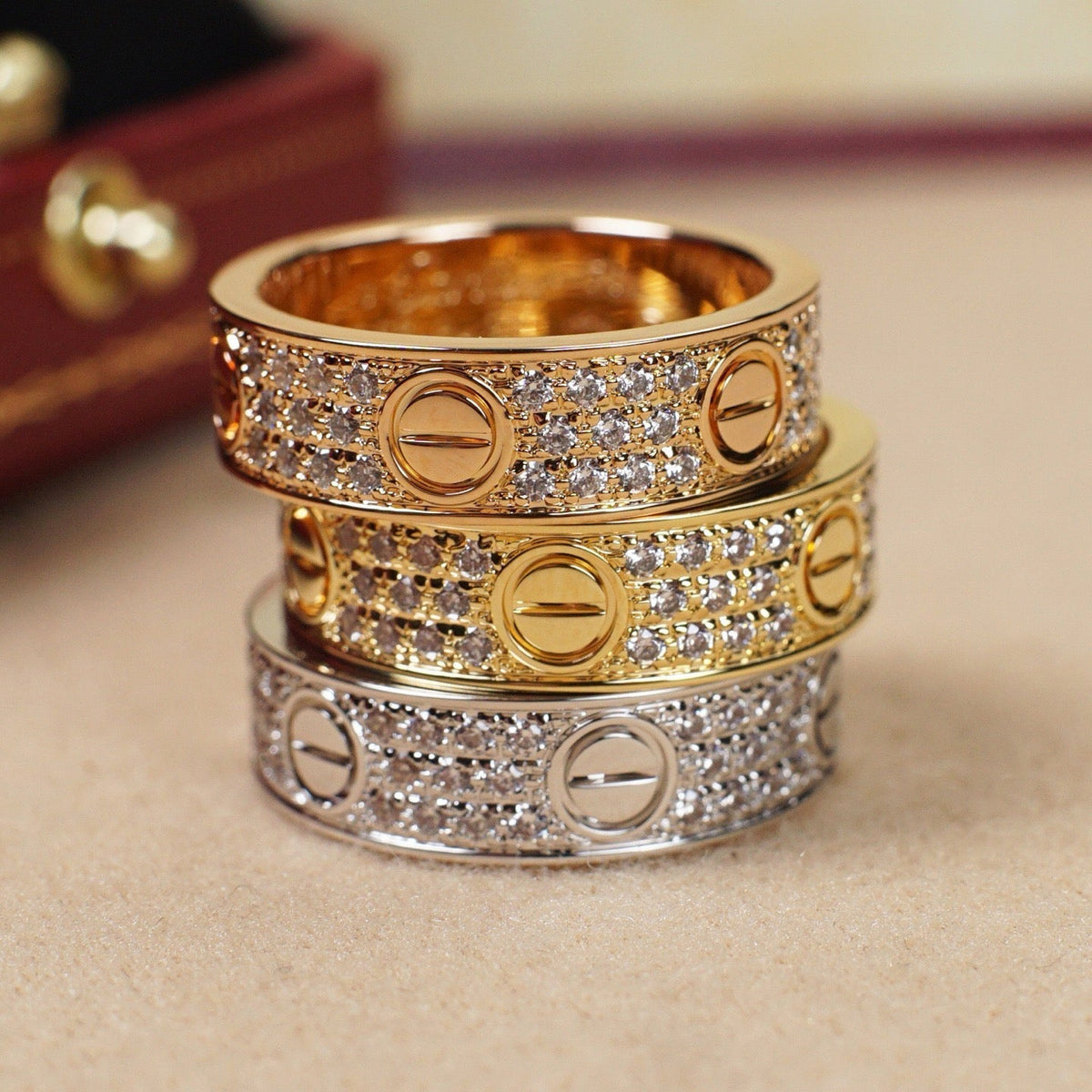 [Cadisa] LOVE RING 5.5MM DIAMONDS PAVED