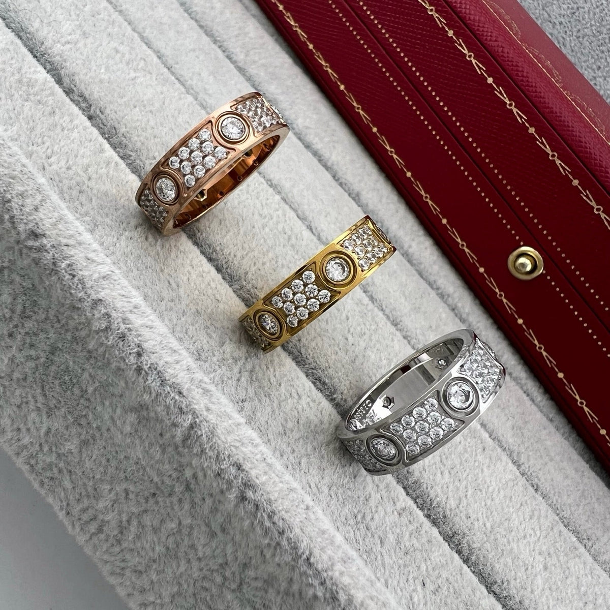 [Cadisa] LOVE 5.5MM FULL-PAVE 6-DIAMOND RING