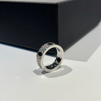 [Cadisa] LOVE RING 5.5MM DIAMONDS PAVED CERAMIC