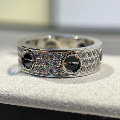 [Cadisa] LOVE RING 5.5MM DIAMONDS PAVED CERAMIC