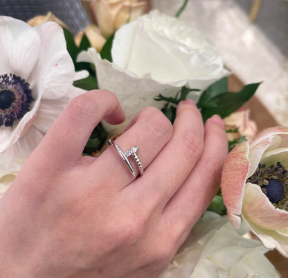 [Cadisa] JUSTE 1.8MM HALF DIAMOND RING